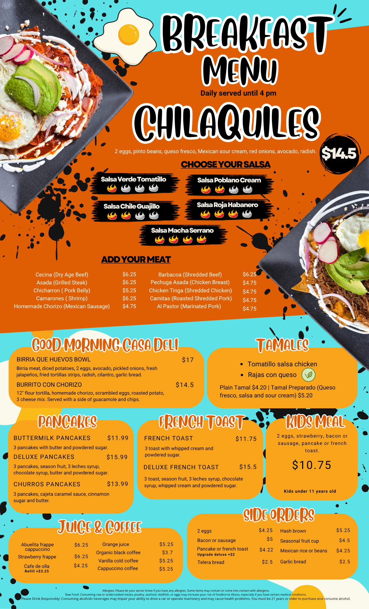 BREAKFAST MENU